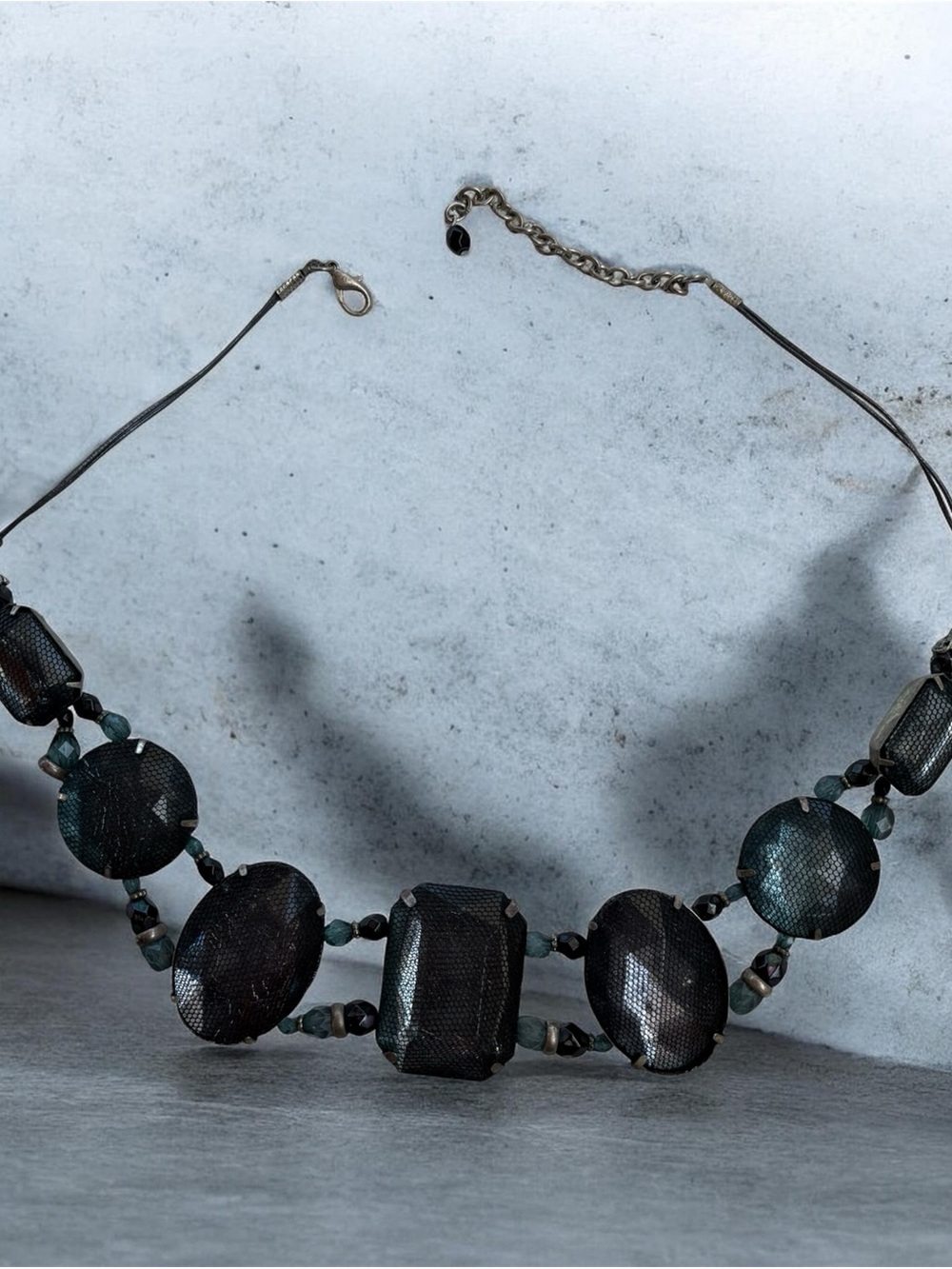 Black Statement Beaded Necklace - Women Jewelry